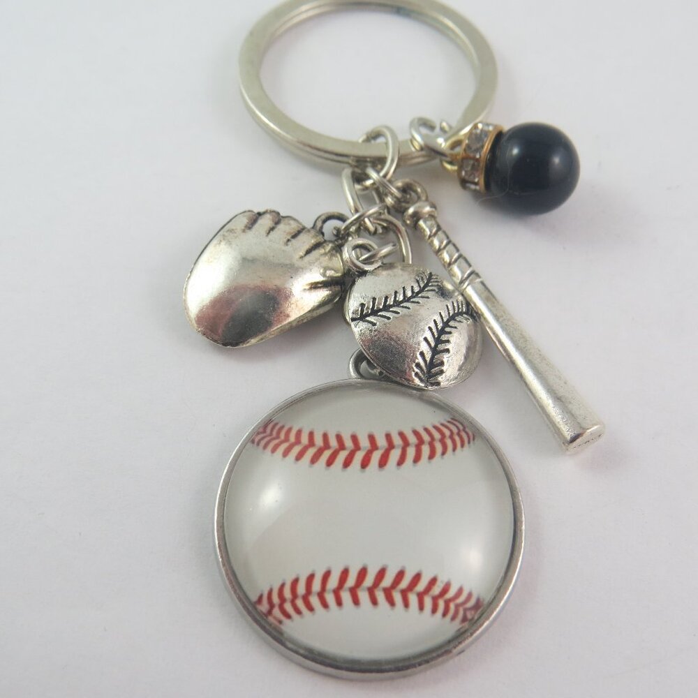 Baseball Keychain Baseball Lover Gift Sports Key Ring Baseball Bag Accessory